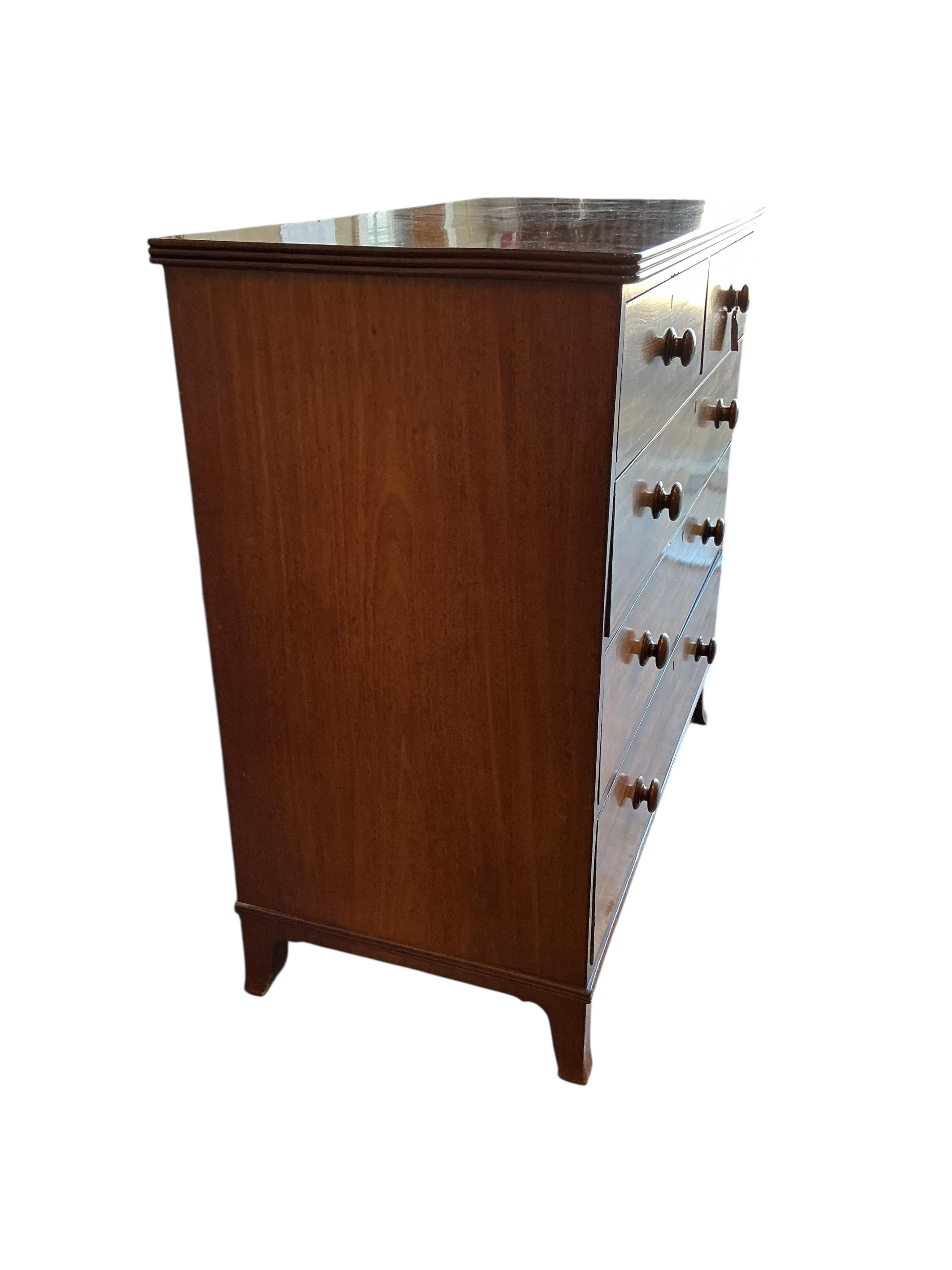An early Victorian mahogany chest, width 120cm, depth 60cm, height 117cm